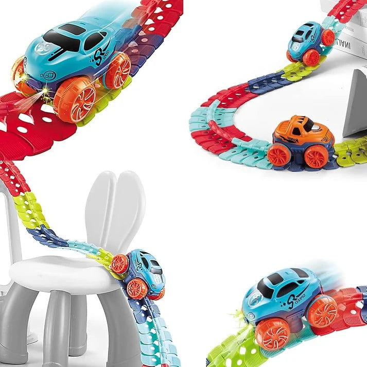 1. Kids Adventure Racing Track Set – 138Pcs Creative Car Playset