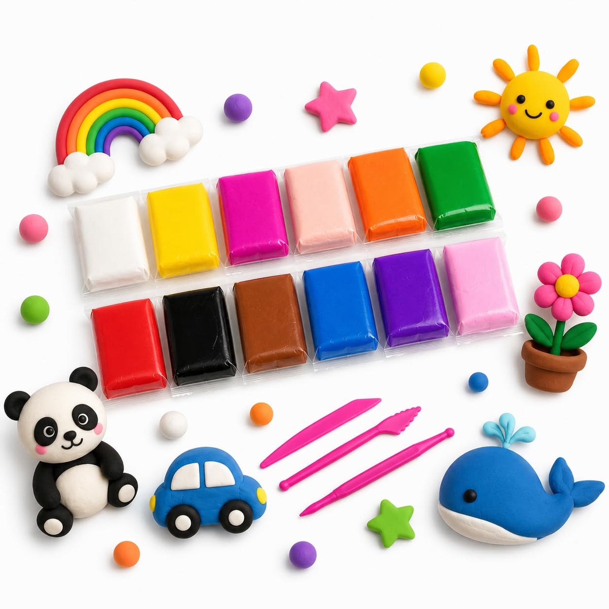 12 Colors Soft Foam Clay – Fun DIY Craft & Modeling Dough Set