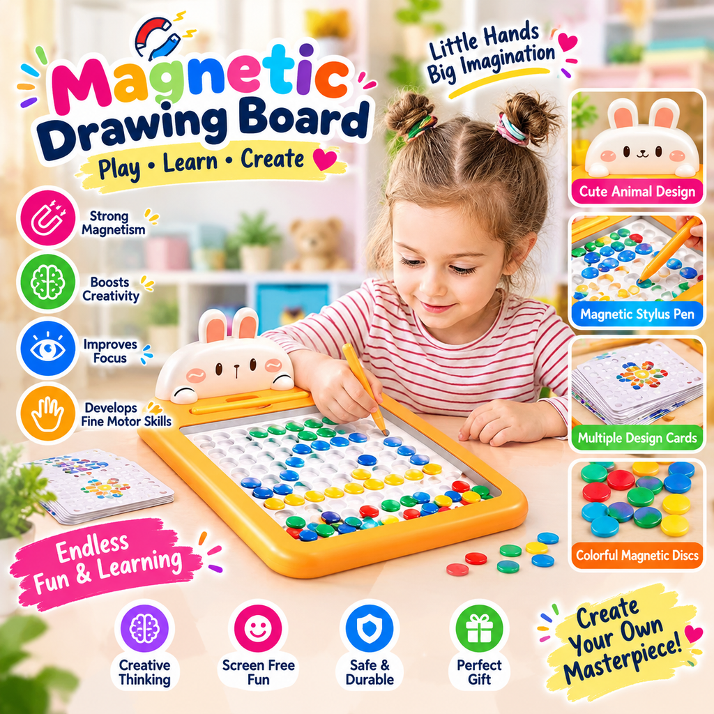 Magnetic Dots Kids Drawing Board