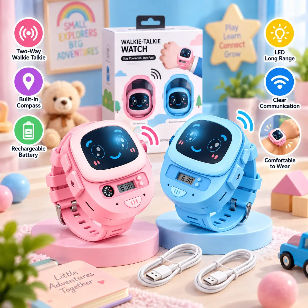 Kids Walkie Talkie Watch Two Way Communication Toy For Children