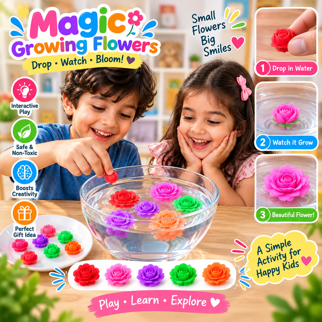 20Pcs Expandable Flower Toys – Fun Water Activity Set for Children