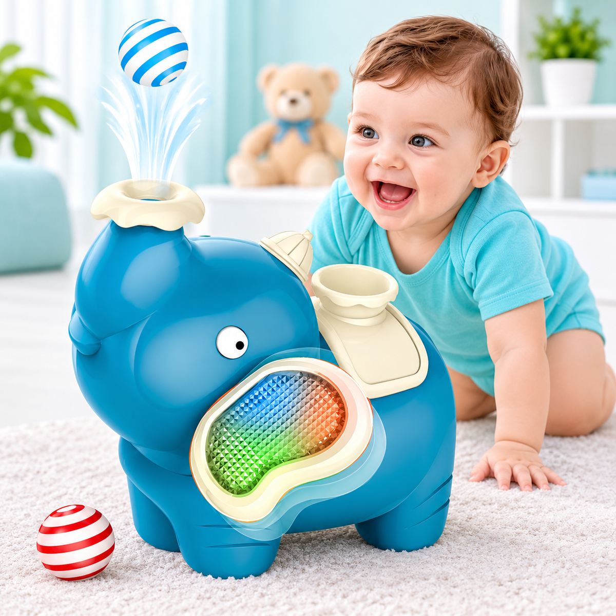 Musical Elephant Toy with Colorful Lights Fun Kids Toy