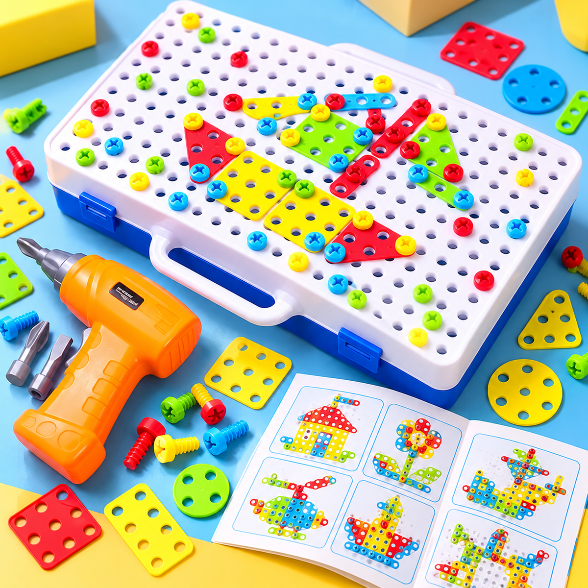 249Pcs Kids Building Blocks Set Portable Creative Construction Kit