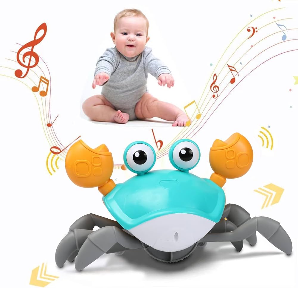 Electric Crawling Crab Toy Musical Light Up Baby Toy