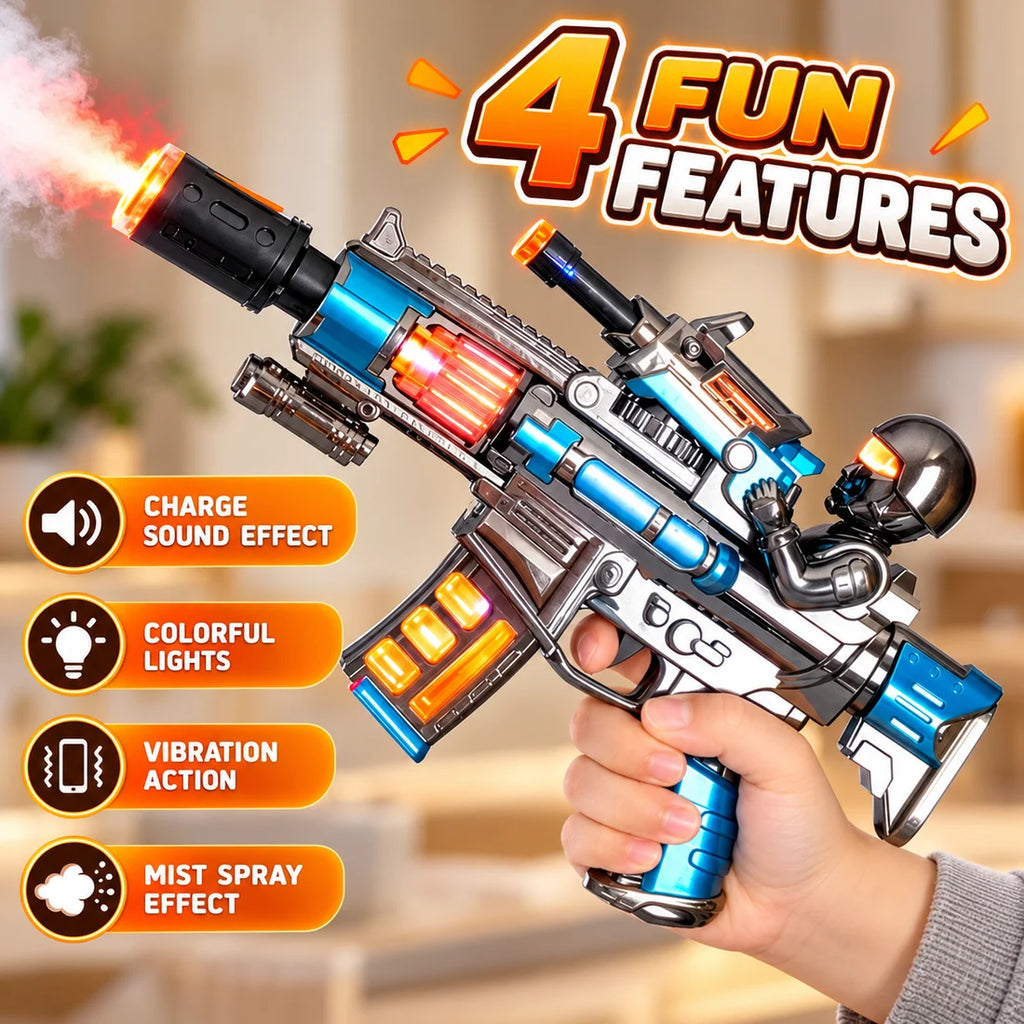 Electric Toy Blaster Gun LED Lights Sound & Vibration Effects