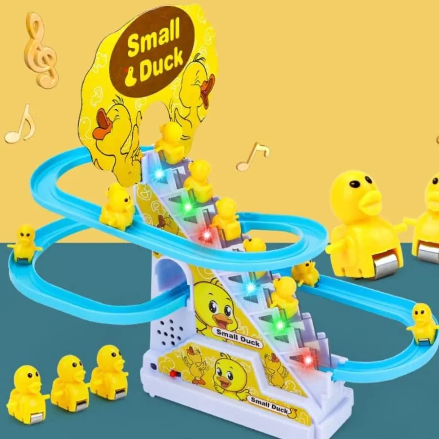Automatic Duck Slide Toy – Climbing Stairs Track for Kids