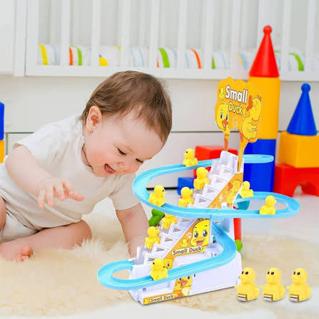 Automatic Duck Slide Toy – Climbing Stairs Track for Kids