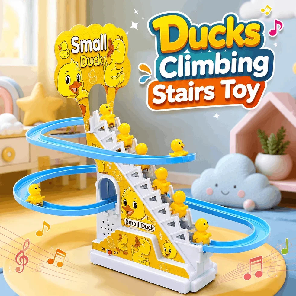 Automatic Duck Slide Toy – Climbing Stairs Track for Kids