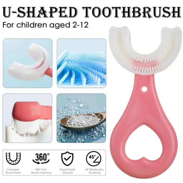 Baby Silicone Toothbrush U Shaped Design For Little Teeth