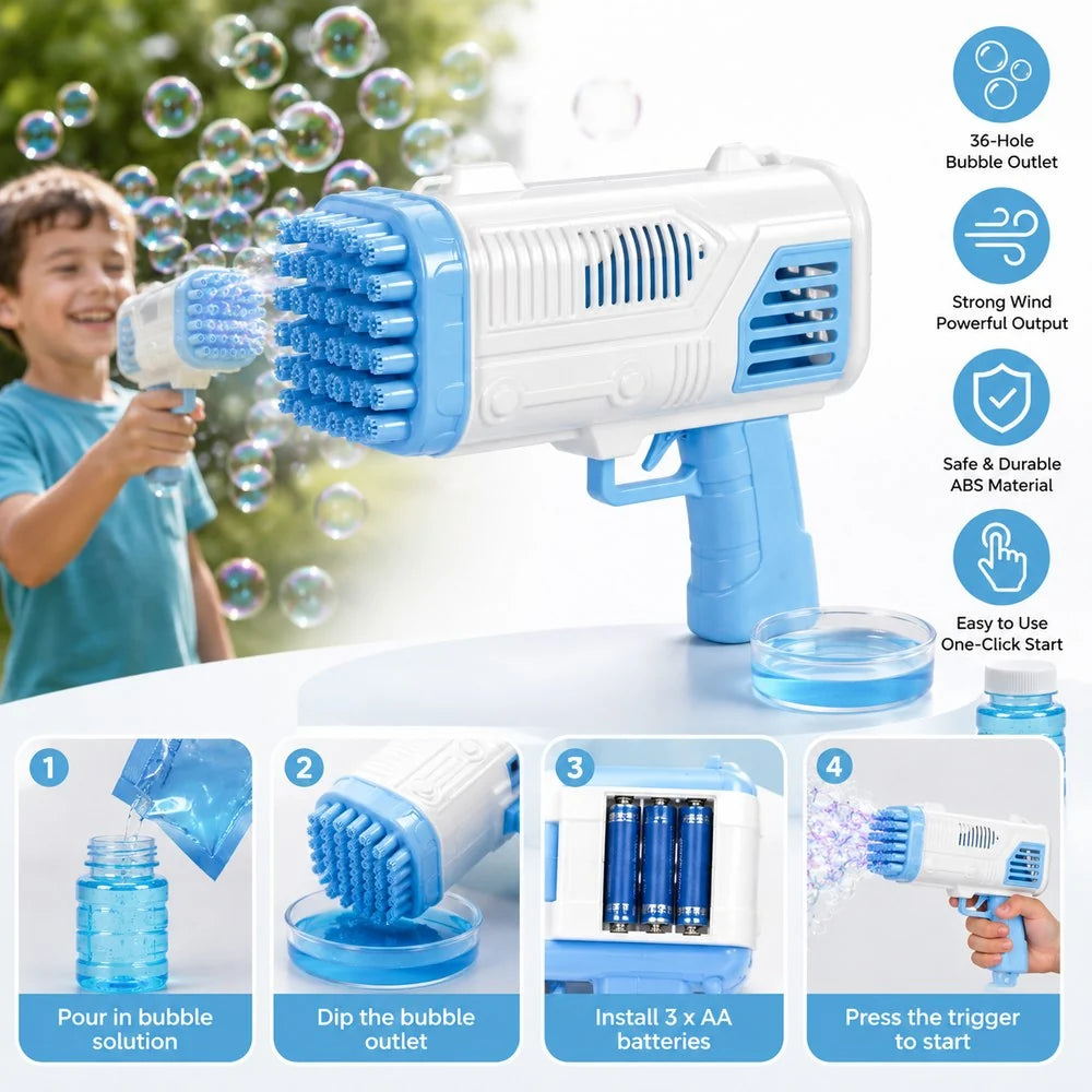 Bubble Bazooka Gun – Fun Bubble Blowing Toy for Children