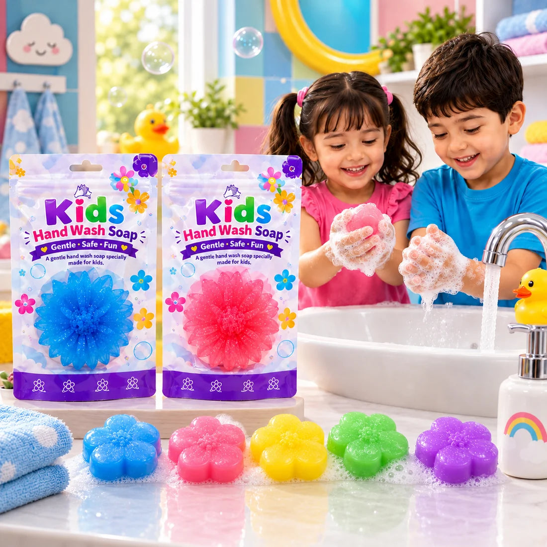 Flower Shape Kids Soap Fun Hand Wash Soap For Children