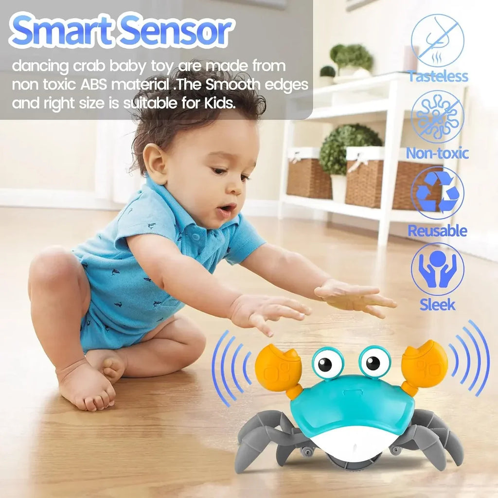 Electric Crawling Crab Toy Musical Light Up Baby Toy