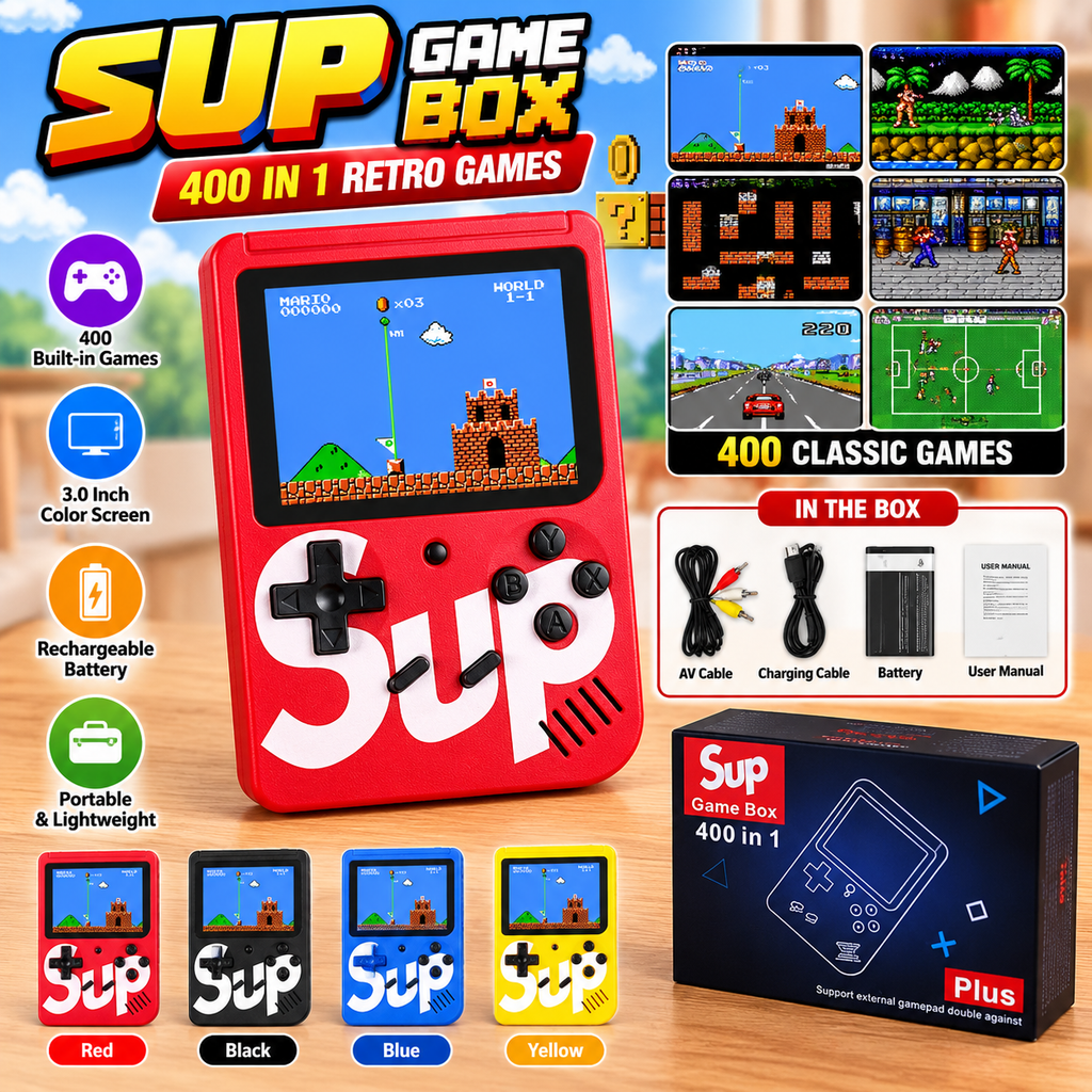 Handheld Retro Game Player – SUP 400-in-1 Gaming Console