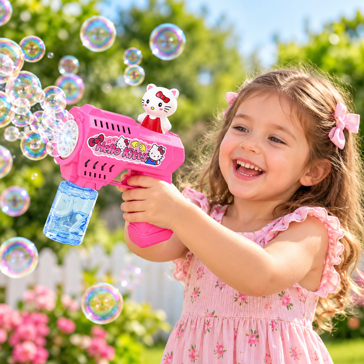 Hello Kitty LED Bubble Gun – Bubble Blower with Music & Lights