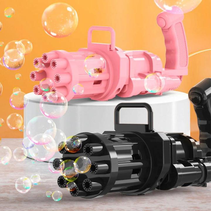 Large Bubble Gun Toy – 8-Hole Bubble Blower for Kids