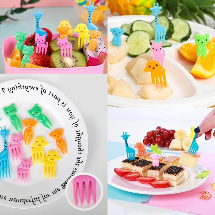 1. Animal Design Mini Fork Set – 10Pcs Cute Utensils for Kids
