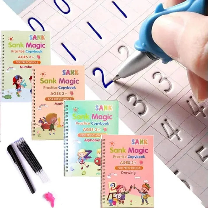 4Pcs Handwriting Practice Books – Educational Writing Set for Kids