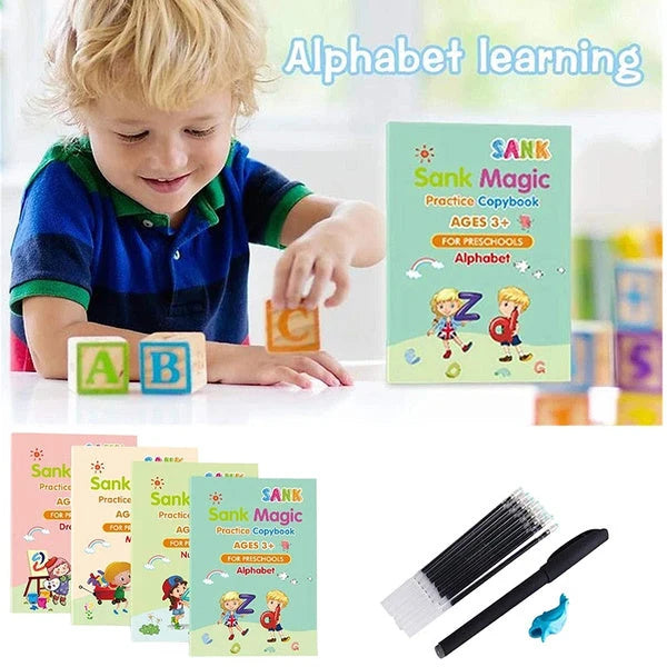 4Pcs Handwriting Practice Books – Educational Writing Set for Kids