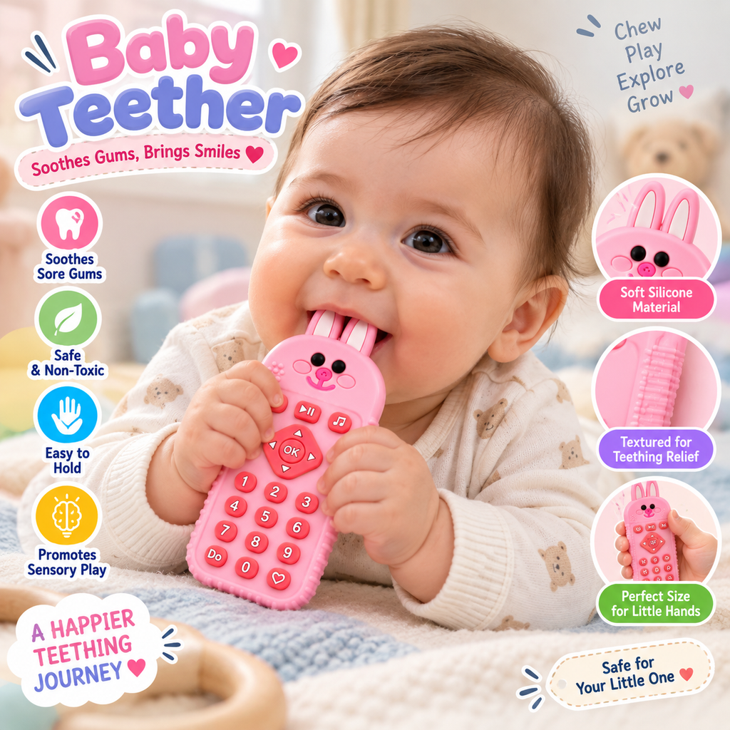 Soft Baby Teething Chew Toy Silicone Teether For Little Ones