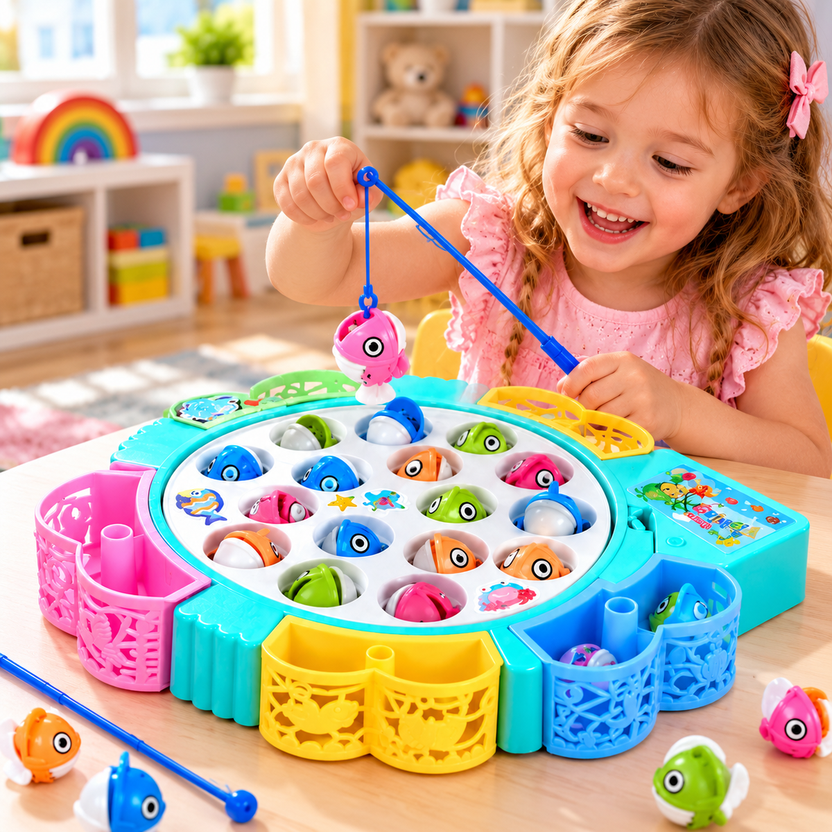 Spinning Fish Catching Game Electric Toy For Kids