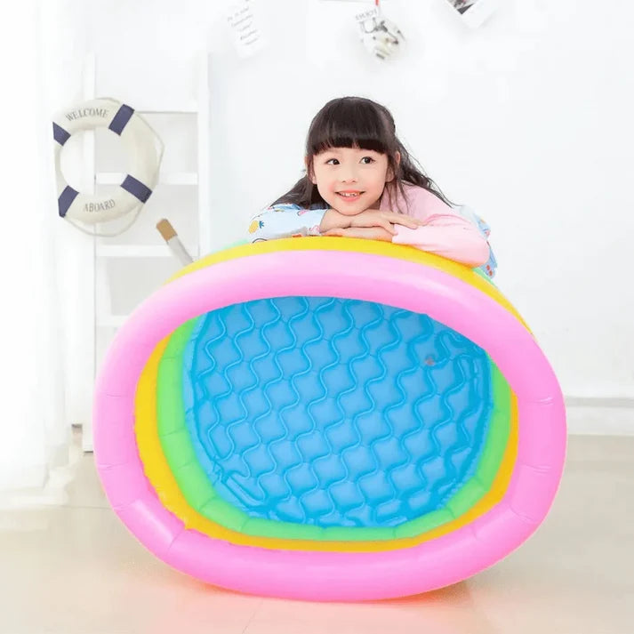 3FT Rainbow Wave Pool Colorful Kids Splashing Pool