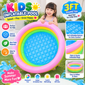 3FT Rainbow Wave Pool Colorful Kids Splashing Pool