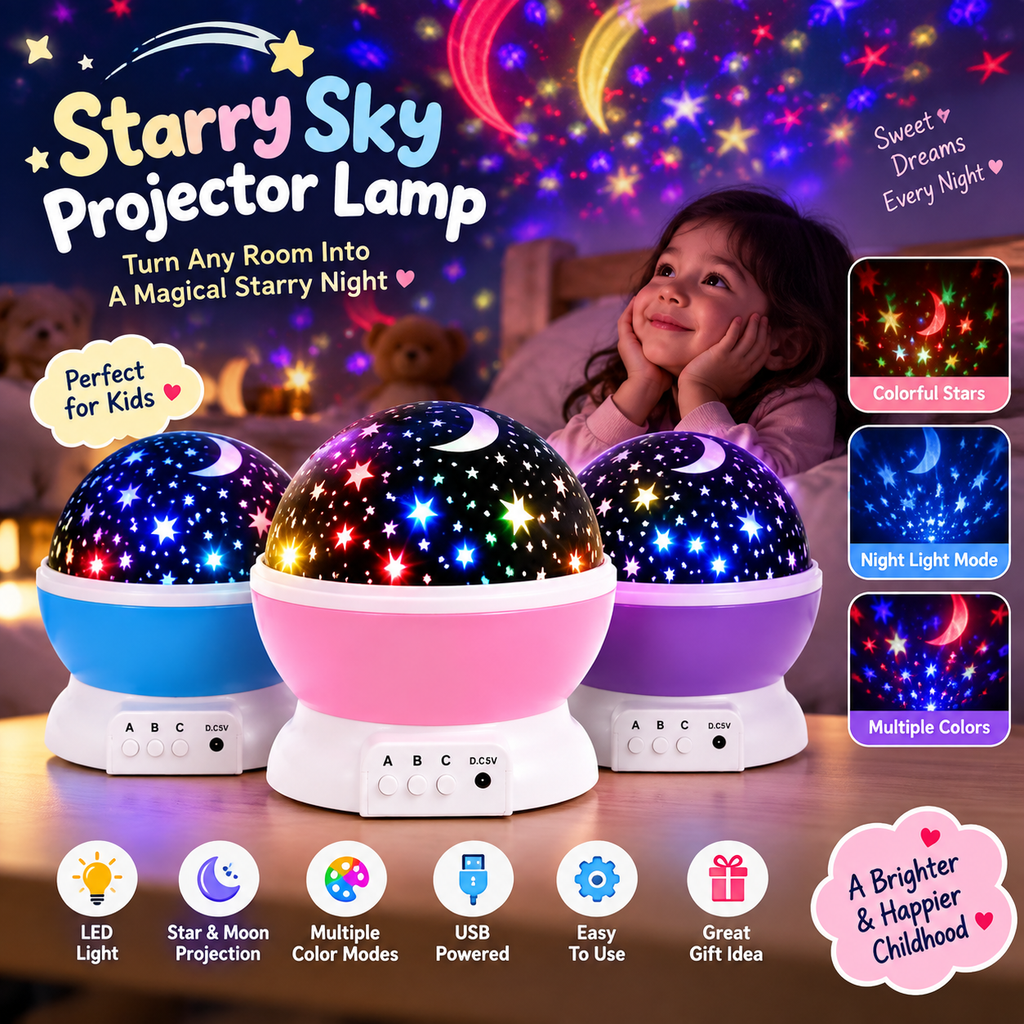 Starry Sky Projector Lamp Colorful Galaxy Night Light