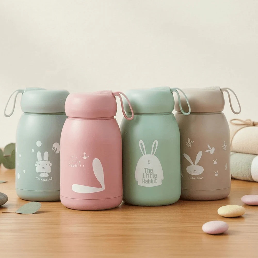 330ml Cute Design Glass Flask Portable Hot & Cold Bottle